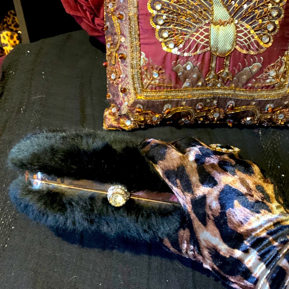 Faux fur clutch/crossbody